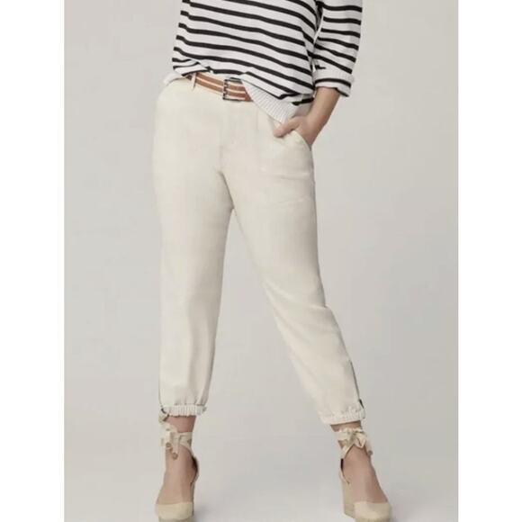 Cabi Pant Khaki Jogger Zip Ankles color Beige Size 6 - Picture 1 of 12